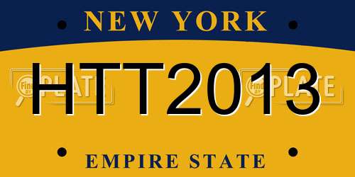 HTT2013 New York License Plate