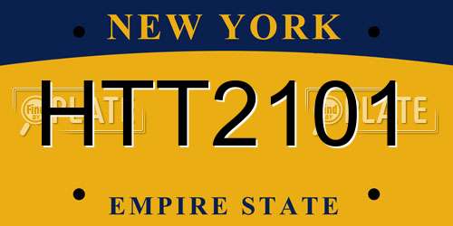 HTT2101 New York License Plate