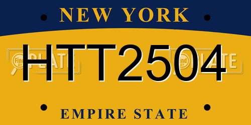 HTT2504 New York License Plate
