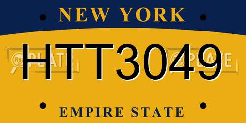 HTT3049 New York License Plate