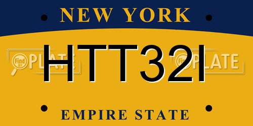 HTT32I New York License Plate