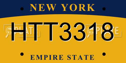 HTT3318 New York License Plate