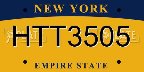HTT3505 New York License Plate