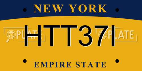 HTT37I New York License Plate