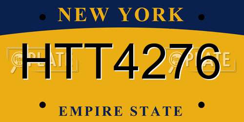 HTT4276 New York License Plate