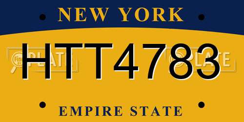 HTT4783 New York License Plate