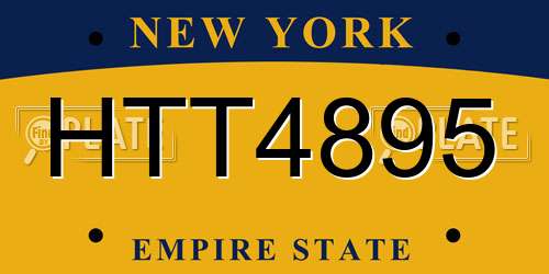 HTT4895 New York License Plate