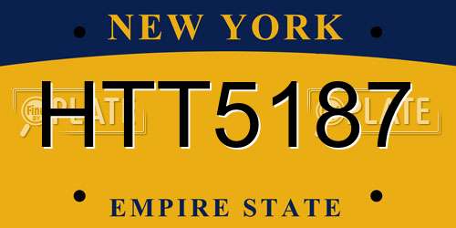 HTT5187 New York License Plate
