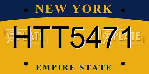 HTT5471 New York License Plate