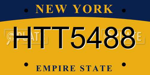 HTT5488 New York License Plate