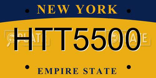 HTT5500 New York License Plate