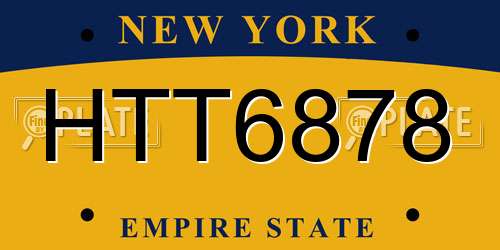 HTT6878 New York License Plate