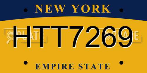 HTT7269 New York License Plate
