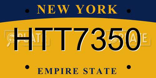 HTT7350 New York License Plate