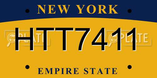 HTT7411 New York License Plate