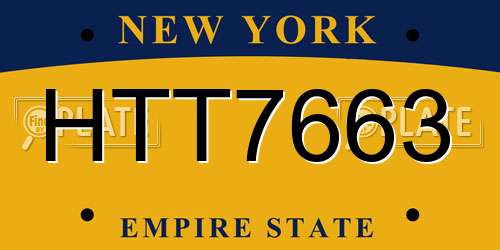 HTT7663 New York License Plate