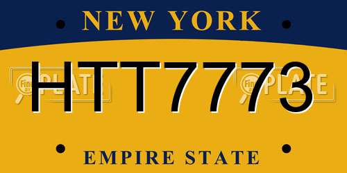 HTT7773 New York License Plate