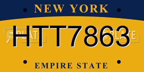 HTT7863 New York License Plate