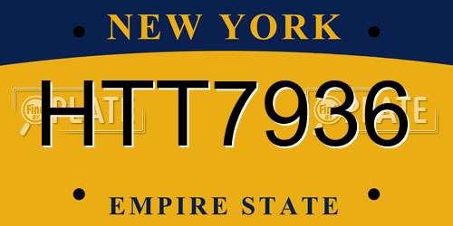 HTT7936 New York License Plate