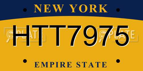 HTT7975 New York License Plate