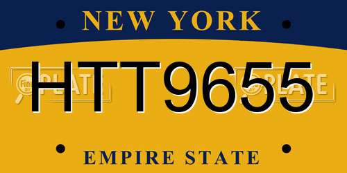 HTT9655 New York License Plate