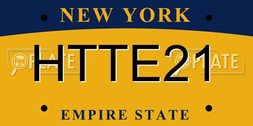 HTTE21 New York License Plate