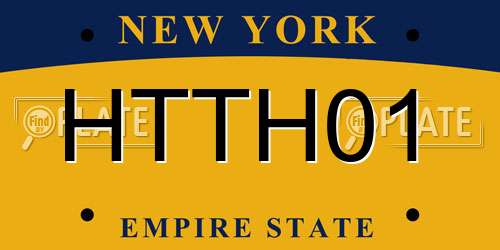 HTTH01 New York License Plate