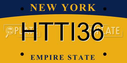 HTTI36 New York License Plate