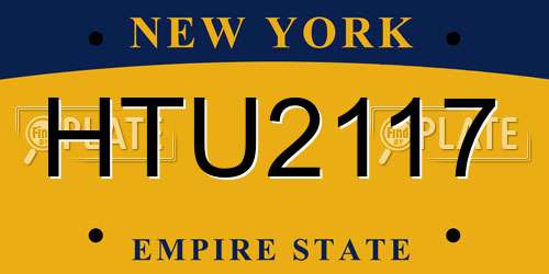 HTU2117 New York License Plate