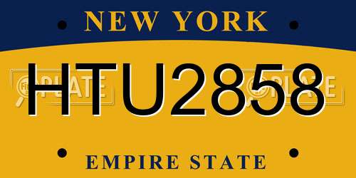 HTU2858 New York License Plate