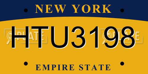 HTU3198 New York License Plate