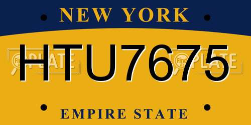 HTU7675 New York License Plate