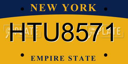 HTU8571 New York License Plate
