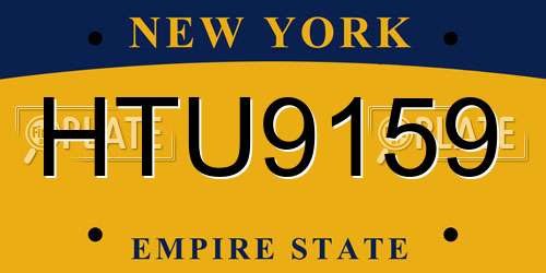 HTU9159 New York License Plate