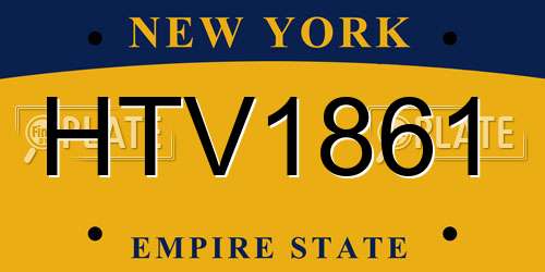 HTV1861 New York License Plate
