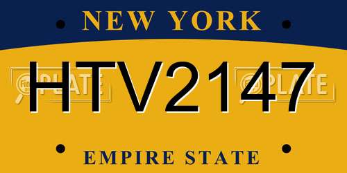 HTV2147 New York License Plate