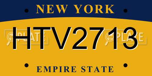 HTV2713 New York License Plate
