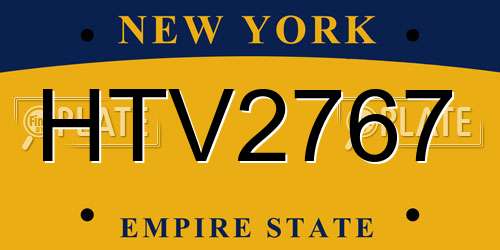 HTV2767 New York License Plate