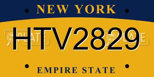 HTV2829 New York License Plate