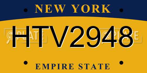 HTV2948 New York License Plate