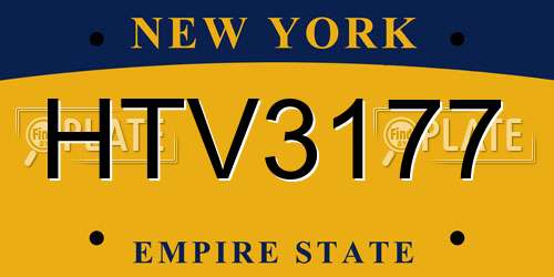 HTV3177 New York License Plate
