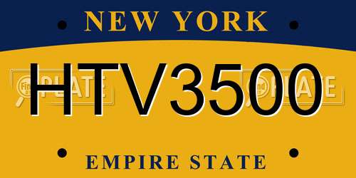 HTV3500 New York License Plate
