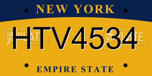HTV4534 New York License Plate