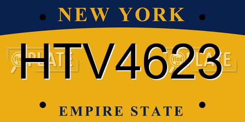 HTV4623 New York License Plate