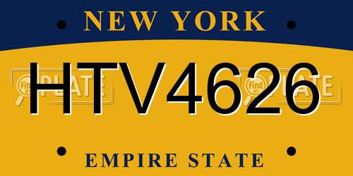 HTV4626 New York License Plate