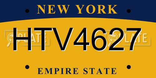 HTV4627 New York License Plate
