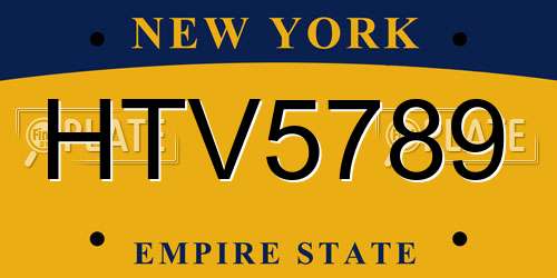 HTV5789 New York License Plate