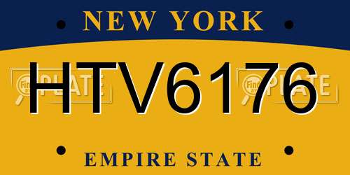 HTV6176 New York License Plate
