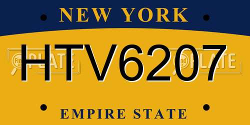 HTV6207 New York License Plate