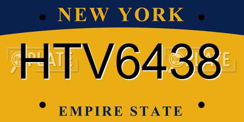 HTV6438 New York License Plate